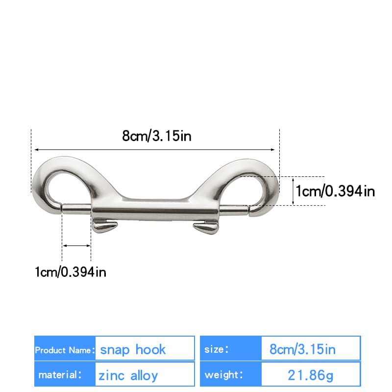 Két végű karabiner rugós gyorskioldó zármechanizmussal – cinkötvözet, hegymászáshoz és búvárkodáshoz, modell STK, márka Yiheng hardware