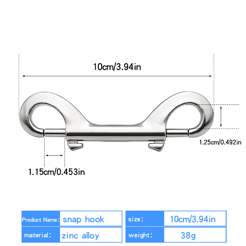 Két végű karabiner rugós gyorskioldó zármechanizmussal – cinkötvözet, hegymászáshoz és búvárkodáshoz, modell STK, márka Yiheng hardware
