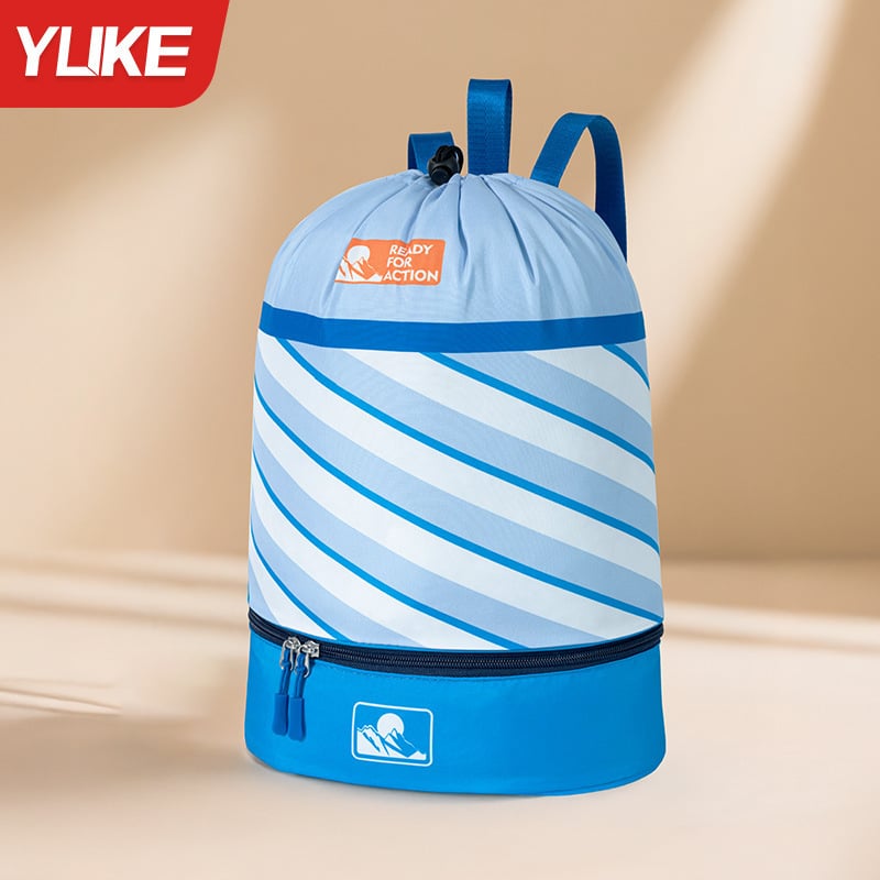 Rucsac unisex impermeabil pentru înot, cu separare uscat/umed, țesătură Oxford, capacitate 20–35 L, model dungat, potrivit pentru sport și activități în aer liber