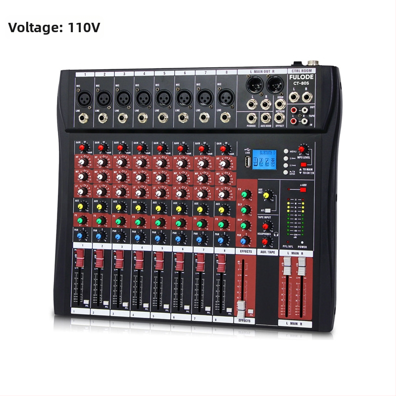 DJ mixážny pult s 8 kanálmi, 6 kanálmi s reverbom, USB a Bluetooth