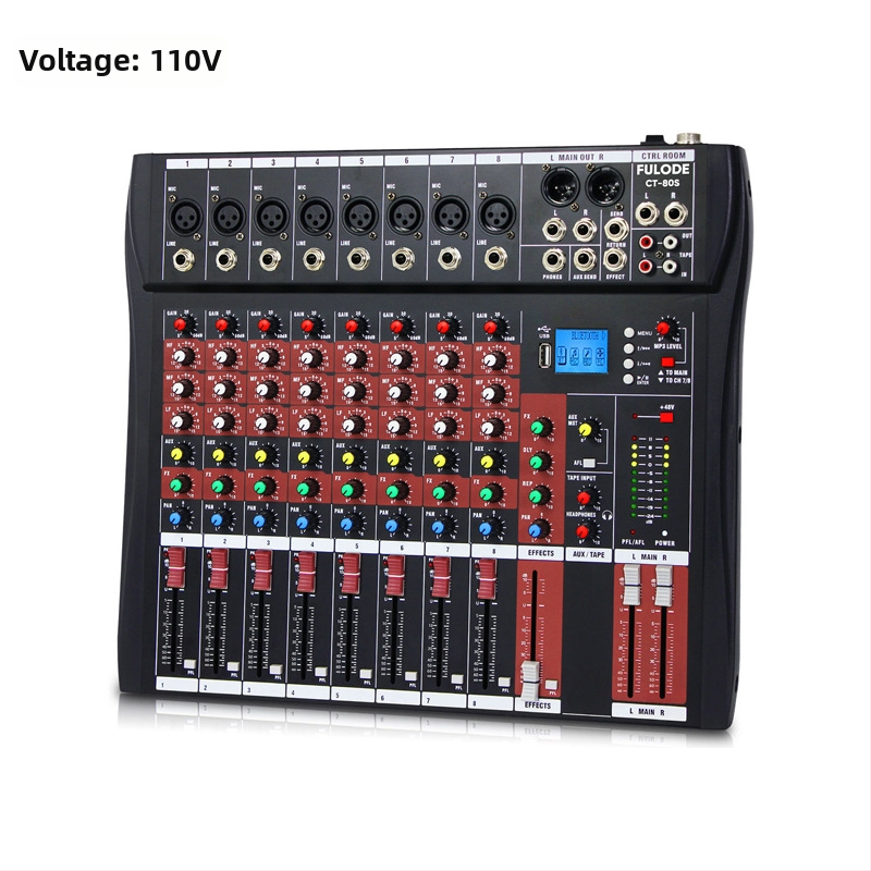 DJ mixážny pult s 8 kanálmi, 6 kanálmi s reverbom, USB a Bluetooth