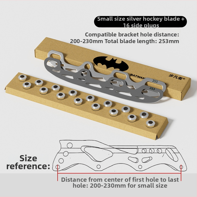 Nerezová oceľová čepeľ na ľad pre kolieskové korčule — kompletný set s možnosťou potlače loga; značka Step into the van; materiál čepele: nehrdzavejúca oceľ; použitie: modifikované kolieskové korčule; kategória: obuv na kolieskové korčule