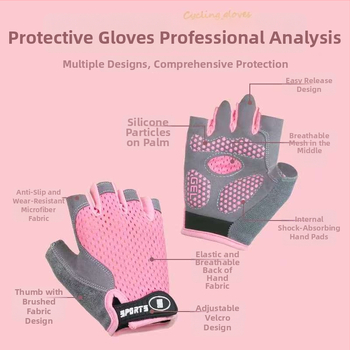 Detské polovičné prstové rukavice s motýľom – protišmykové, polyester, unisex, pre cyklistiku a korčuľovanie, 4–12, leto/jar