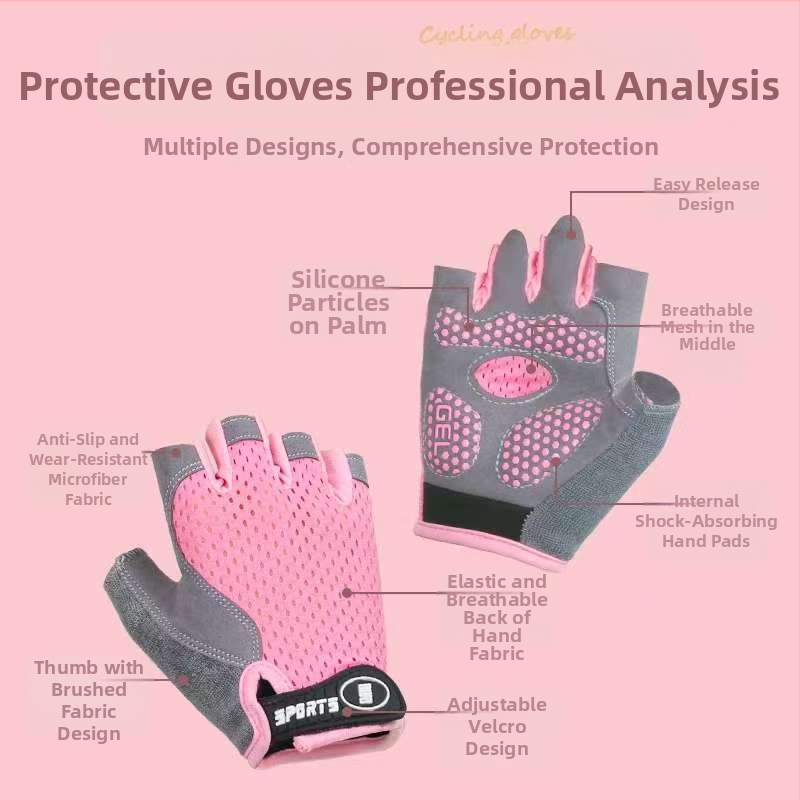 Detské polovičné prstové rukavice s motýľom – protišmykové, polyester, unisex, pre cyklistiku a korčuľovanie, 4–12, leto/jar