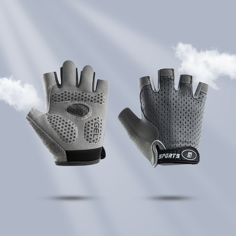 Gyerekeknek félujjú kesztyű pillangó hálós mintával – csúszásmentes, poliészter, uniszex, kerékpározáshoz és görkorcsolázáshoz, 4–12 éveseknek