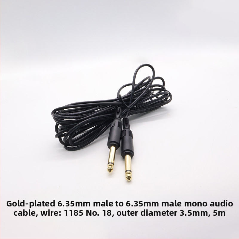 Kebolong 6,35 mm na 3,5 mm audio kábel pre gitaru a mikrofón, PVC plášť, ROHS, vhodný pre audio a video