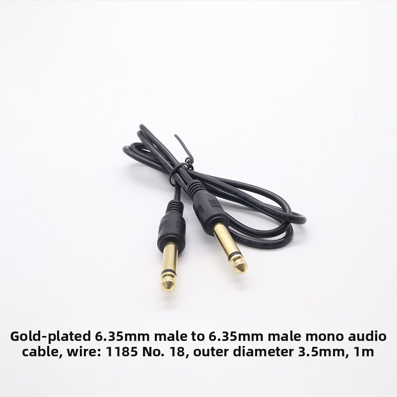 Kebolong 6,35 mm na 3,5 mm audio kábel pre gitaru a mikrofón, PVC plášť, ROHS, vhodný pre audio a video