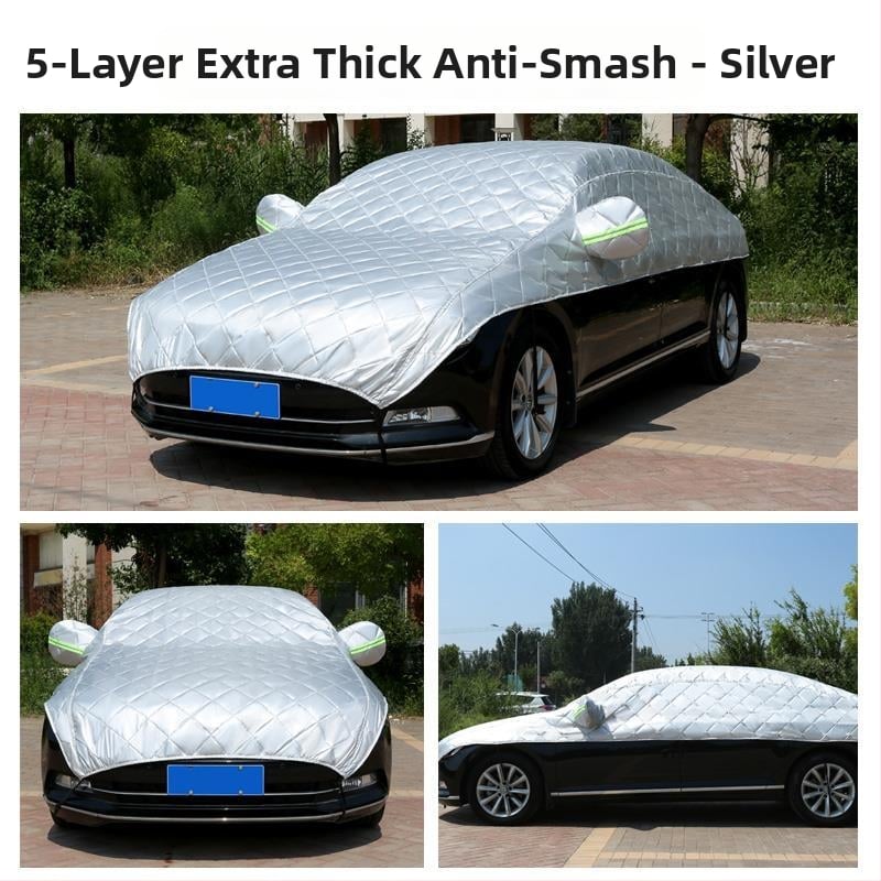 Pokrivalo za auto za sve sezone s UV zaštitom, vodootporno i toplinski izolirano; prednji dio s polovinom pokrivača i debelim pokrovom krova.