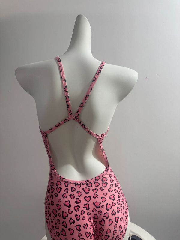 Costum de baie întreg pentru femei din Lycra — uscare rapidă, spate decupat, fără mâneci, cu bureți pentru bust, destinat antrenamentelor de înot