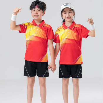 Uniforma za stolni tenis, kratki rukav, brzo sušeća, unisex, za trening i natjecanje, tkanina od mješavine kemijskih vlakana, 100% poliester, podstava 100% poliester, pogodna za zimu, proljeće i jesen