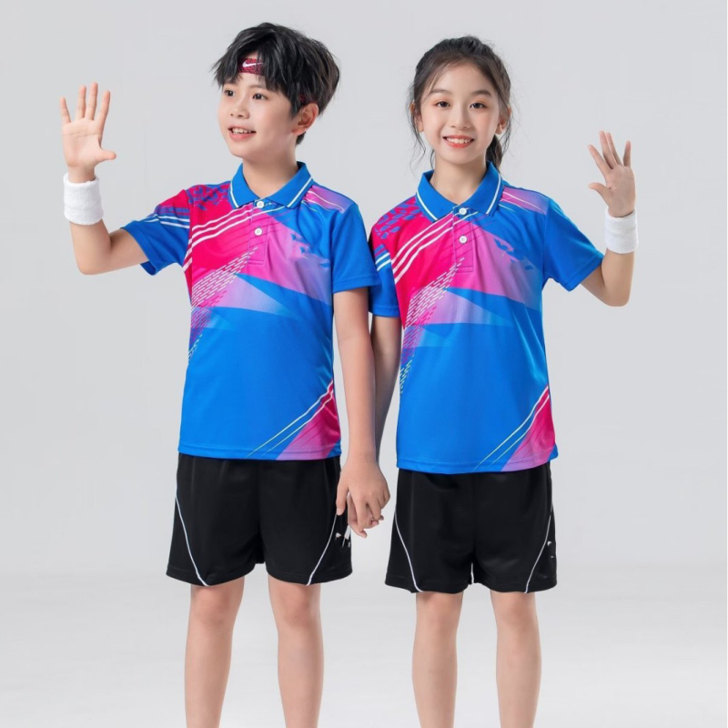 Uniforma za stolni tenis, kratki rukav, brzo sušeća, unisex, za trening i natjecanje, tkanina od mješavine kemijskih vlakana, 100% poliester, podstava 100% poliester, pogodna za zimu, proljeće i jesen