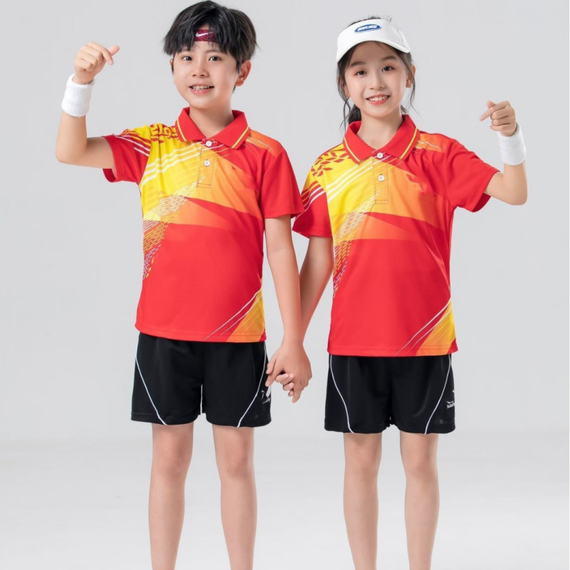 Uniforma za stolni tenis, kratki rukav, brzo sušeća, unisex, za trening i natjecanje, tkanina od mješavine kemijskih vlakana, 100% poliester, podstava 100% poliester, pogodna za zimu, proljeće i jesen