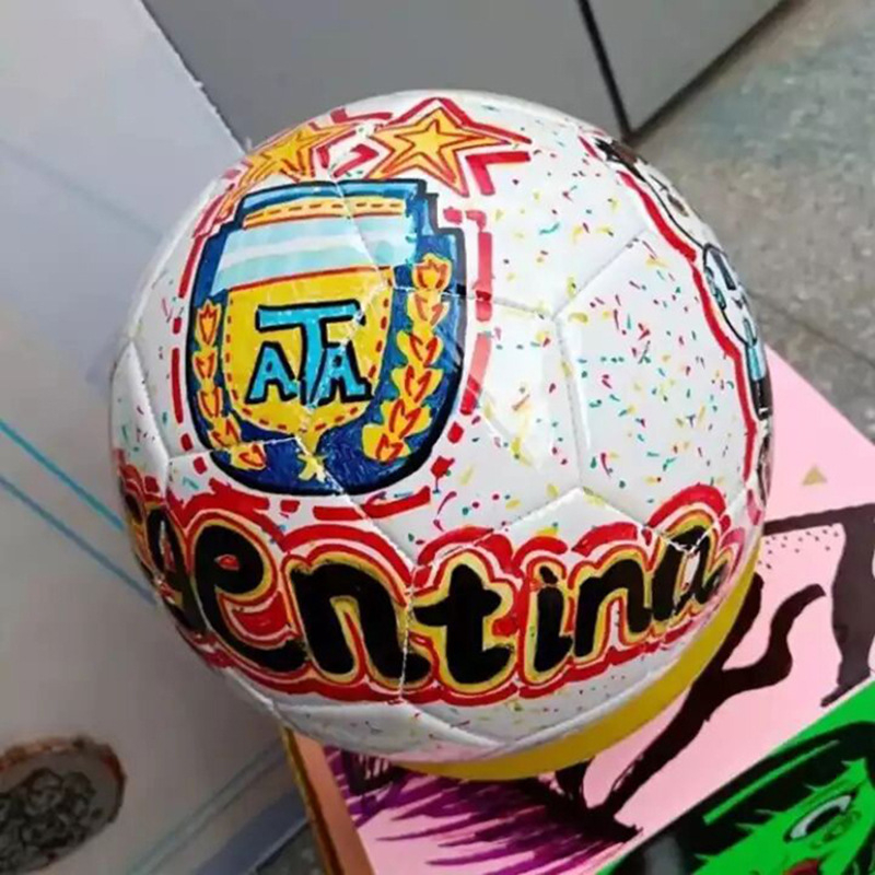 Bijeli DIY nogomet s graffiti slikom, za djecu i odrasle, veličine 3, 4, 5