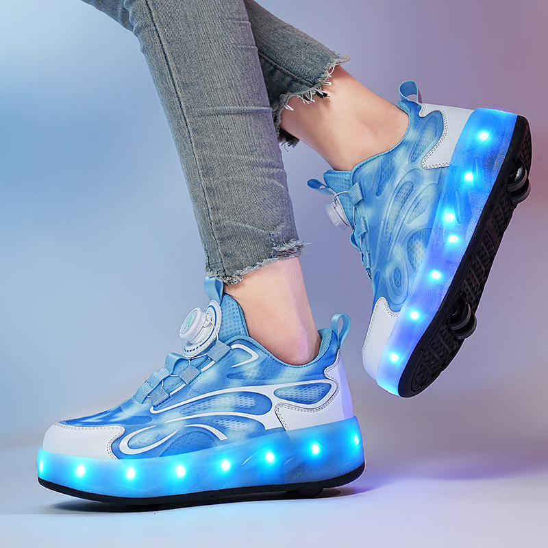 Gyerekeknek szánt görkorcsolya dupla kerékkel, PU+ háló felsőrész, TPR talp