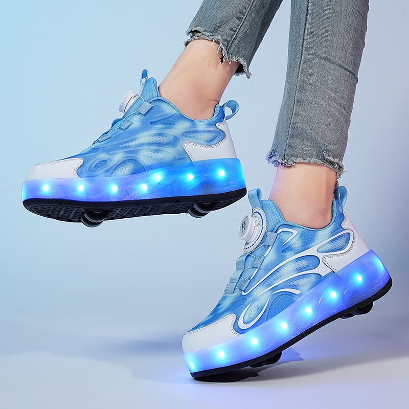 Gyerekeknek szánt görkorcsolya dupla kerékkel, PU+ háló felsőrész, TPR talp