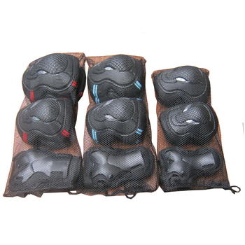 Шестчастен комплект защитно оборудване за каране на кънки – протектори за коляно, лакът, китка и длан, ABS материал, за кънки на лед, ролери и скутер