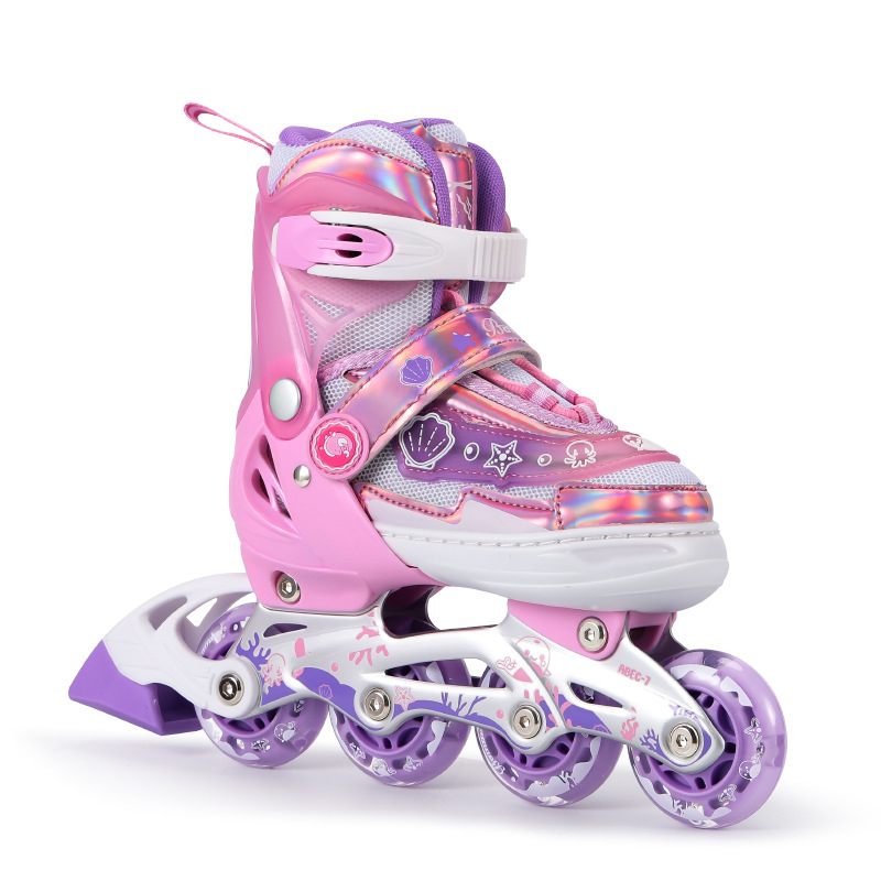 Set dječjih rolki, prilagodljive inline rolne za početnike, svjetleći kotači i protuklizna potplata.