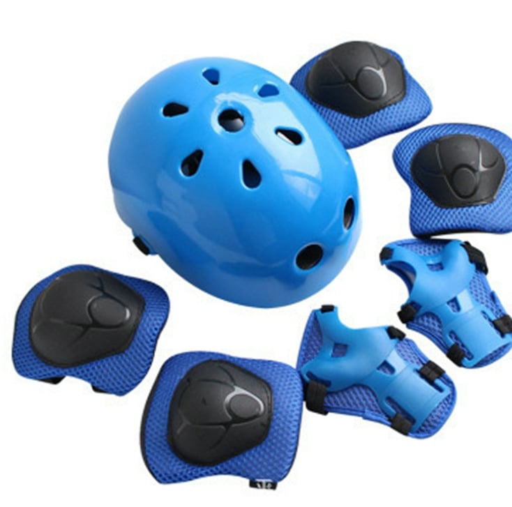 6-частен комплект протектори за коляно, лакът и китка за деца – защита при ролкови спортове