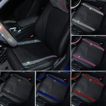 Auto jastuk za sjedalo s dijamantnim ukrasom i hladnom ice-silk tkaninom, za sve sezone, kreativni unutarnji dodatak automobila