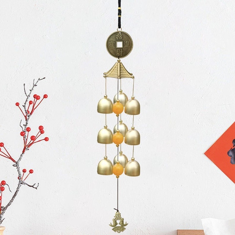 Clopoțel de vânt din aliaj – electroplacare semi-manuală – stil chinezesc nou – accesoriu de agățat