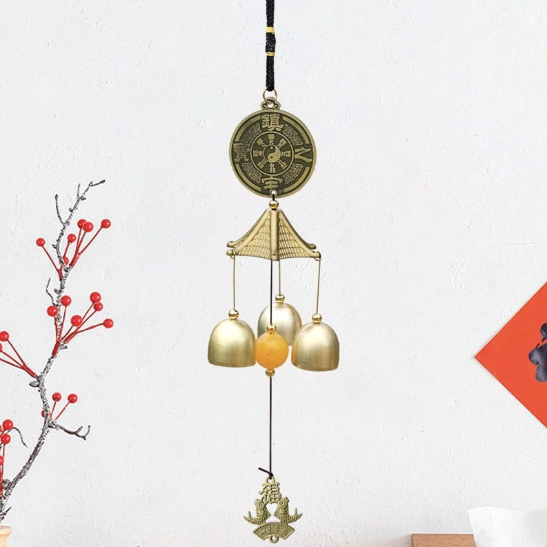 Clopoțel de vânt din aliaj – electroplacare semi-manuală – stil chinezesc nou – accesoriu de agățat