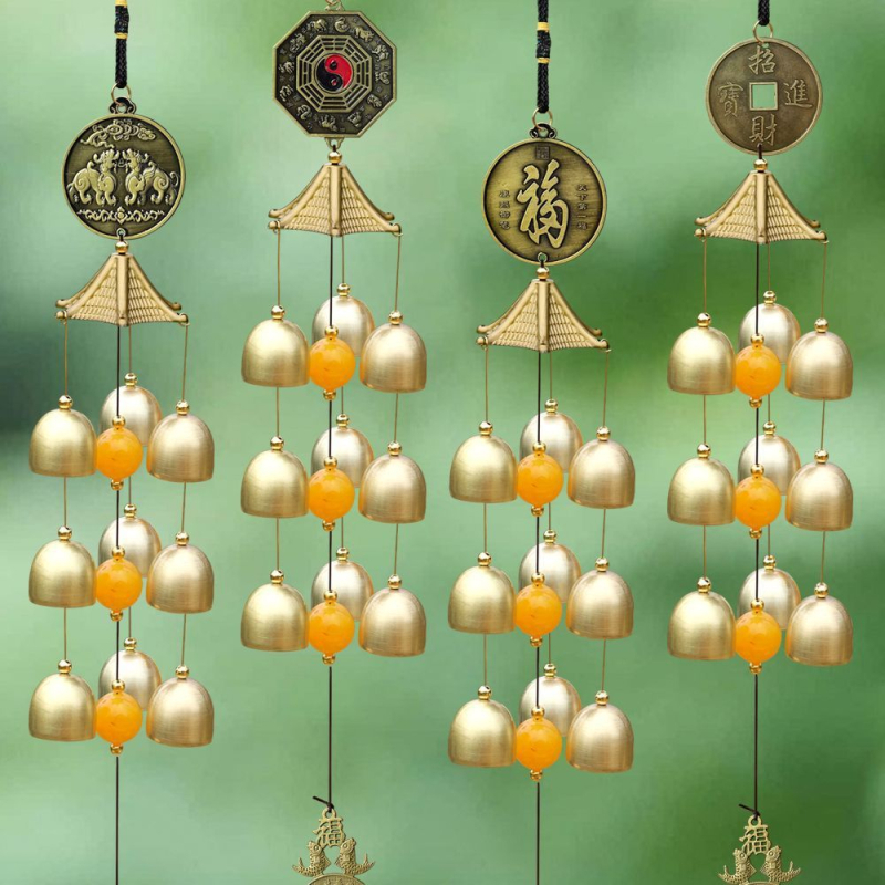 Clopoțel de vânt din aliaj – electroplacare semi-manuală – stil chinezesc nou – accesoriu de agățat