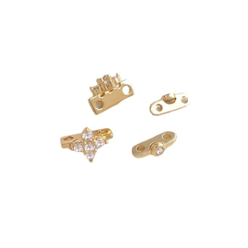 Mărgele spacer cu perle, în două rânduri, cu zirconiu încrustat, placate cu aur 14K pentru păstrarea culorii, accesorii pentru brățări și coliere