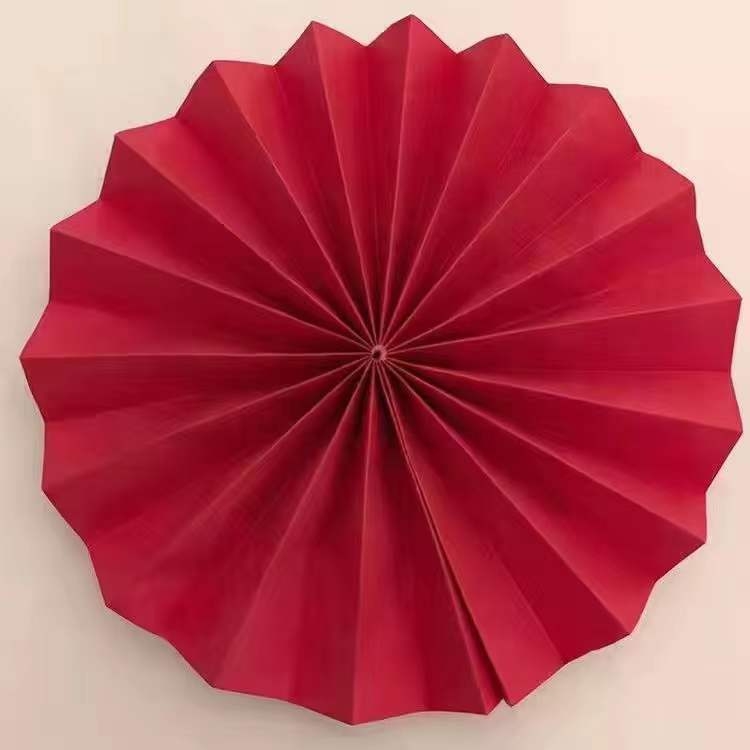 Комплект за декорация с хартиени фенове за Нова година, китайски стил, мъхест плат, горещо щамповане, Tiantianxifang