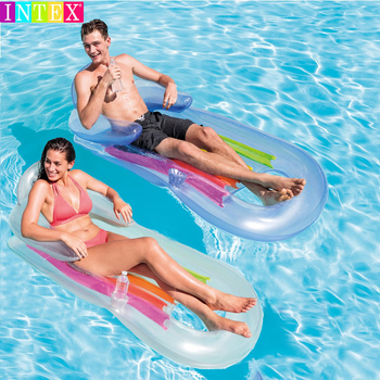 INTEX58802 Nafukana plovajuća ležaljka za jednu osobu — Vodeni odmor, Ležanje na vodi, Debeli plažni madrac