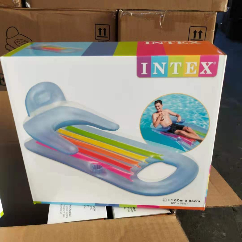 INTEX58802 Nafukana plovajuća ležaljka za jednu osobu — Vodeni odmor, Ležanje na vodi, Debeli plažni madrac