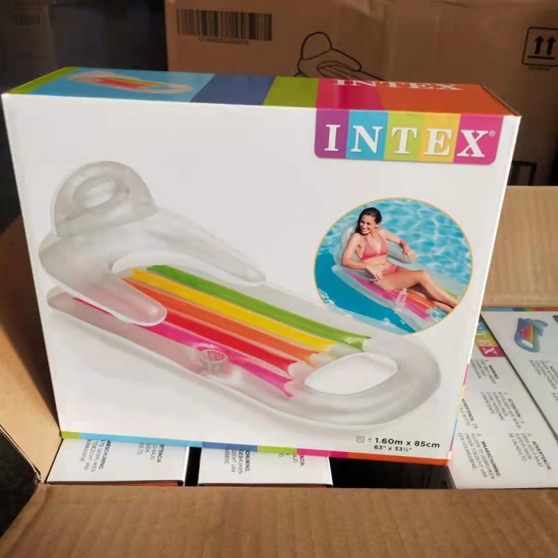INTEX58802 Nafukana plovajuća ležaljka za jednu osobu — Vodeni odmor, Ležanje na vodi, Debeli plažni madrac