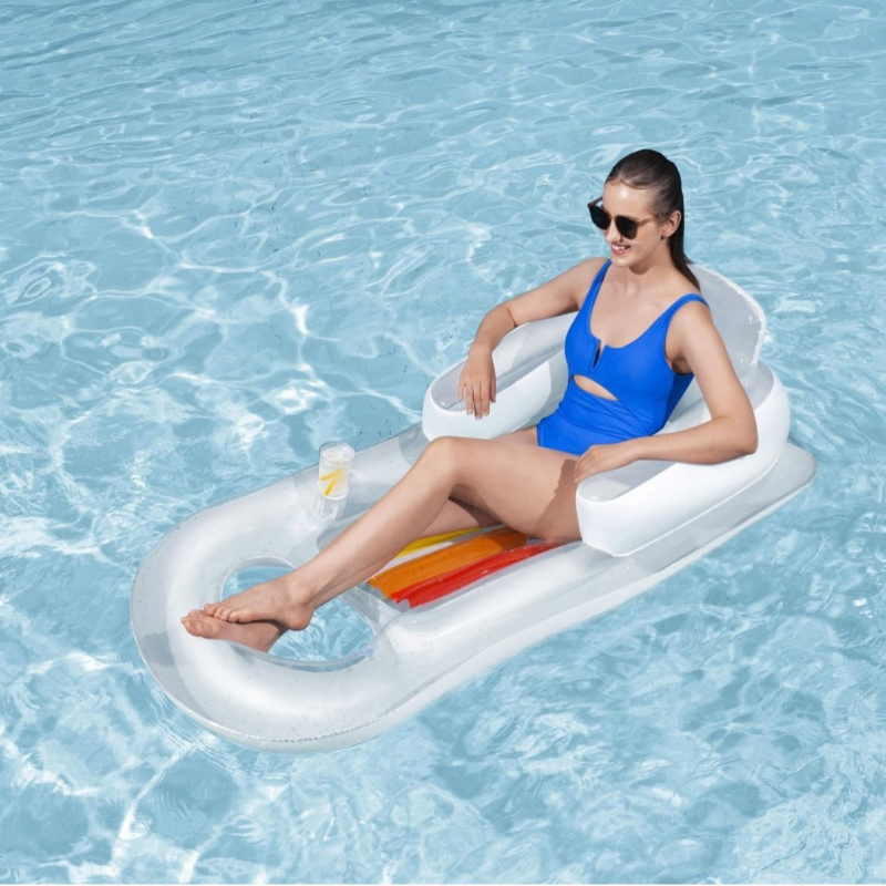 INTEX58802 Nafukana plovajuća ležaljka za jednu osobu — Vodeni odmor, Ležanje na vodi, Debeli plažni madrac