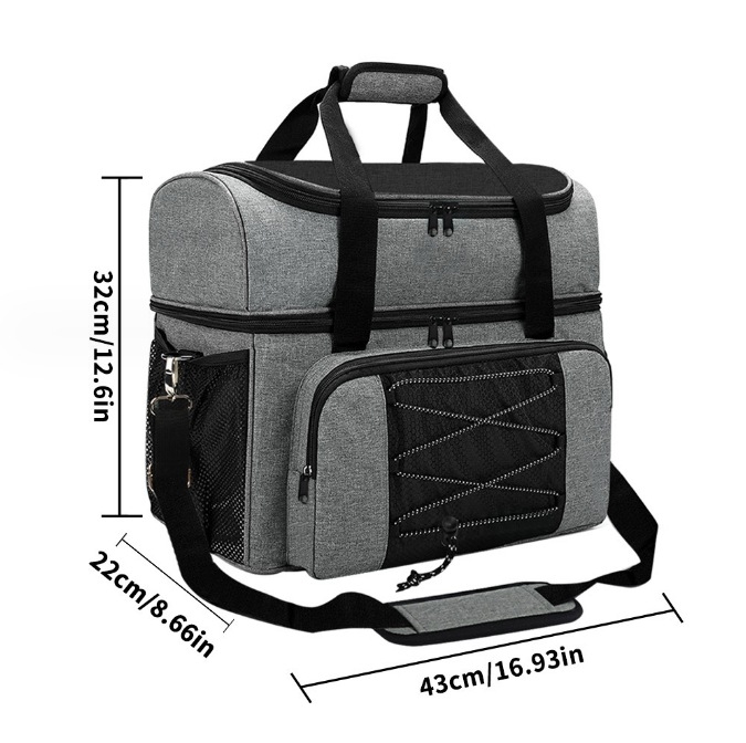 Torba za bowling za dvije lopte i cipele, prijenosna putna torba, 600D materijal