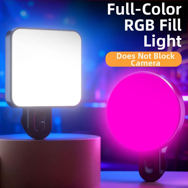 Kompaktné svetlo pre telefón na selfies, nahrávanie videa a vonkajšie použitie – 4,8W, 2700–3500K teplé svetlo, 3 farebné teploty, ručné ovládanie, model Bgd-dy