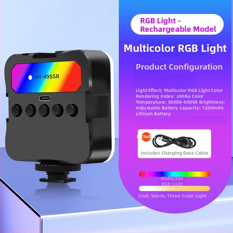 LED töltőfény fotózásra — kézi használat, háromszínű hőmérséklet, 10W alatt, élő közvetítéshez