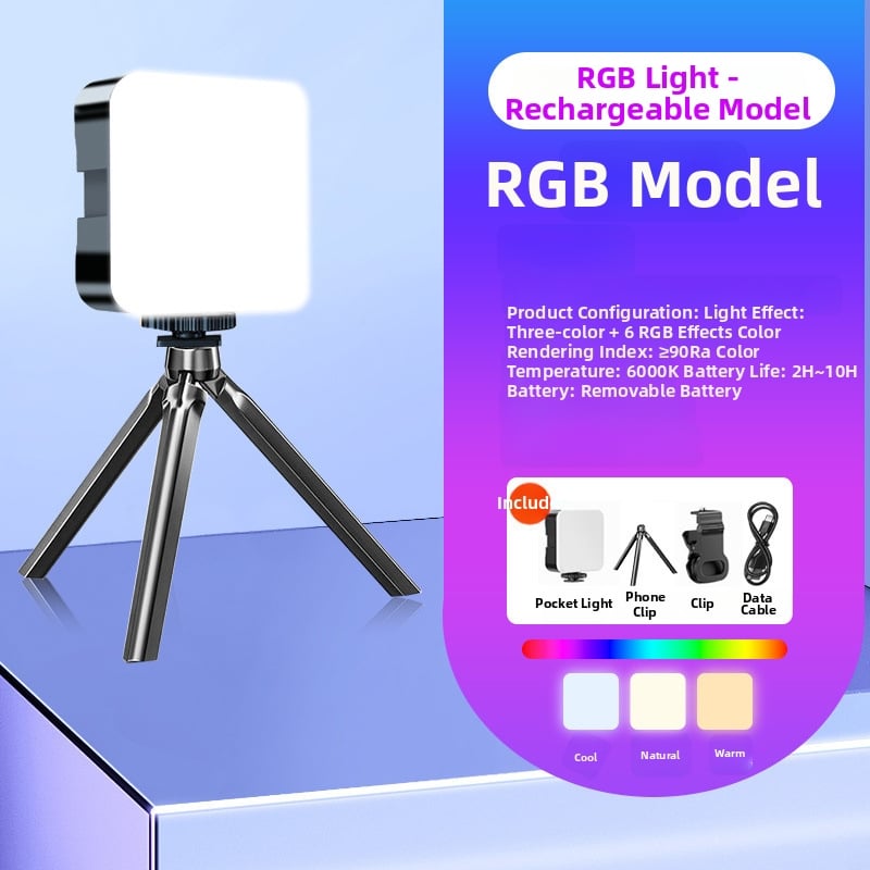 LED töltőfény fotózásra — kézi használat, háromszínű hőmérséklet, 10W alatt, élő közvetítéshez