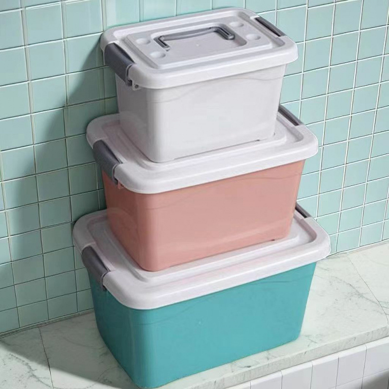 Houxu PP műanyag tároló doboz fedéllel, átlátszó, többfunkciós, hordozható