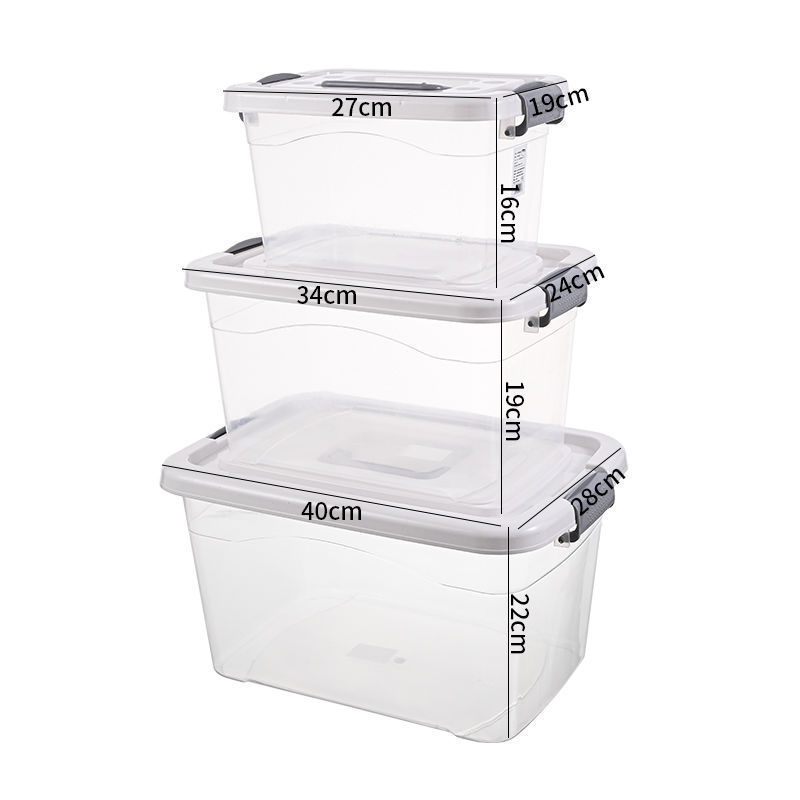 Houxu PP műanyag tároló doboz fedéllel, átlátszó, többfunkciós, hordozható