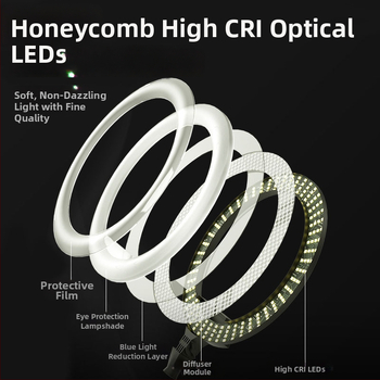 Podlahové kruhové svetlo pre Live stream s držiakom na telefón, LED 55–65W, 220V, stmievateľné