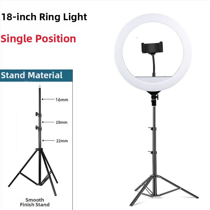 Podlahové kruhové svetlo pre Live stream s držiakom na telefón, LED 55–65W, 220V, stmievateľné