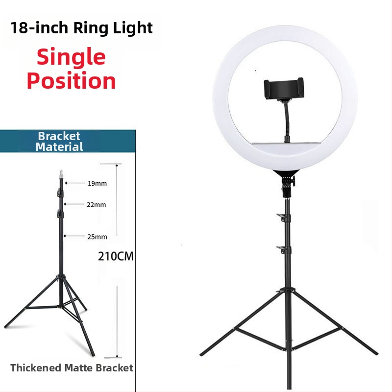 Podlahové kruhové svetlo pre Live stream s držiakom na telefón, LED 55–65W, 220V, stmievateľné