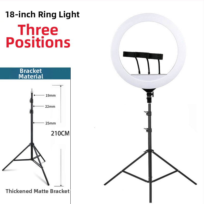 Podlahové kruhové svetlo pre Live stream s držiakom na telefón, LED 55–65W, 220V, stmievateľné