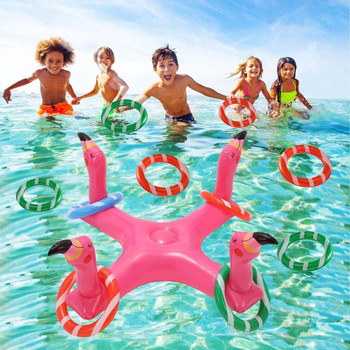 PVC felfújható kereszt alakú vízijáték – flamingó kereszt úszó