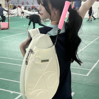 Чанта за бадминтон с голям капацитет, кръстосана презрамка; PU материал, водоустойчива тъкан; подходяща за бадминтон/тенис на маса