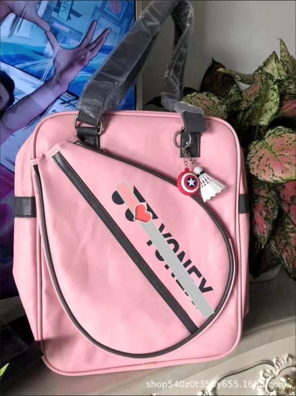 Чанта за бадминтон с голям капацитет, кръстосана презрамка; PU материал, водоустойчива тъкан; подходяща за бадминтон/тенис на маса