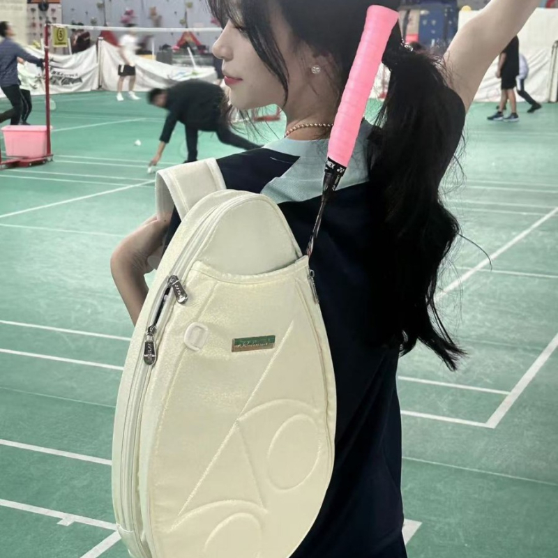 Чанта за бадминтон с голям капацитет, кръстосана презрамка; PU материал, водоустойчива тъкан; подходяща за бадминтон/тенис на маса