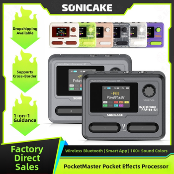 Pocket Master elektrická gitara – viacúčelový efektový procesor, Bluetooth zvuková karta a bubnový stroj