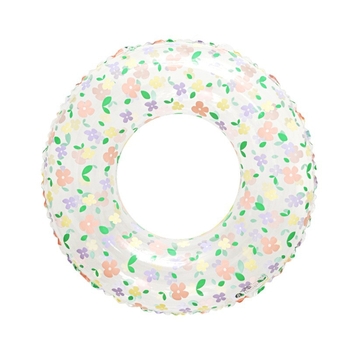 Inel de înot cu model cu flori, gonflabil, PVC ecologic, grosime 0.2 mm, pentru copii