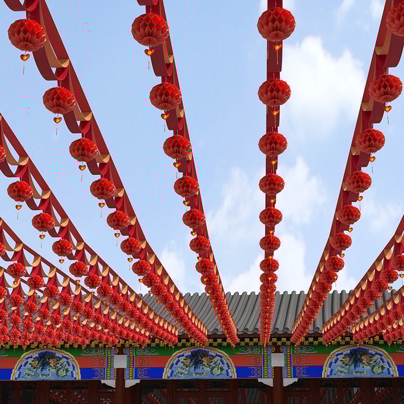 Εξωτερικός γαμήλιος διακοσμητικός εξοπλισμός: κορδέλα γιρλάντα με φαναράκια διπλής χαράς και μικρά πολύχρωμα σηματάκια για τη διαμόρφωση αυλής (Κατηγορία: διακόσμηση σκηνής; Υλικό: κορδέλα; Εισαγωγή: Όχι; Άδεια IP: Όχι; Δώρο: Όχι)