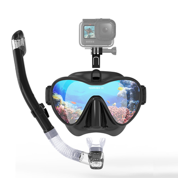 Set mască de scufundări și snorkel cu suport GoPro — silicon, Piccolo